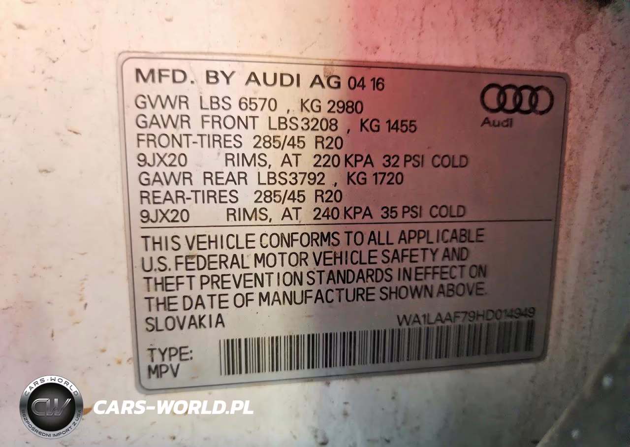 2017 Audi Q7 Premium Plus VIN:WA1LAAF79HD014949 - 13