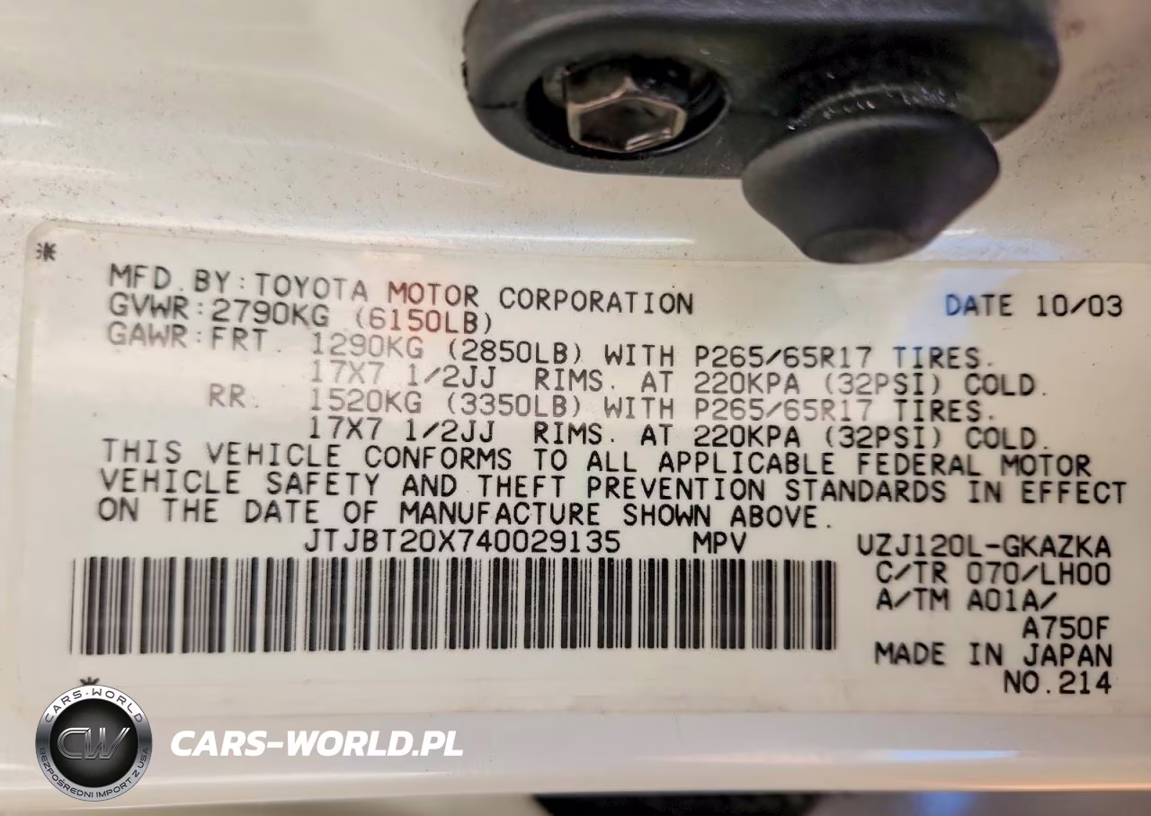 2004 Lexus Gx 470 VIN:JTJBT20X740029135 - 13