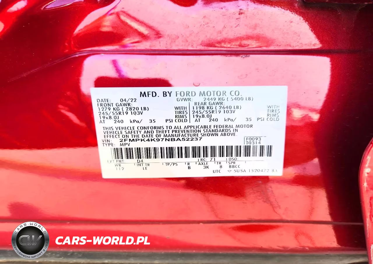 2022 Ford Edge Titanium VIN:2FMPK4K97NBA52237 - 13