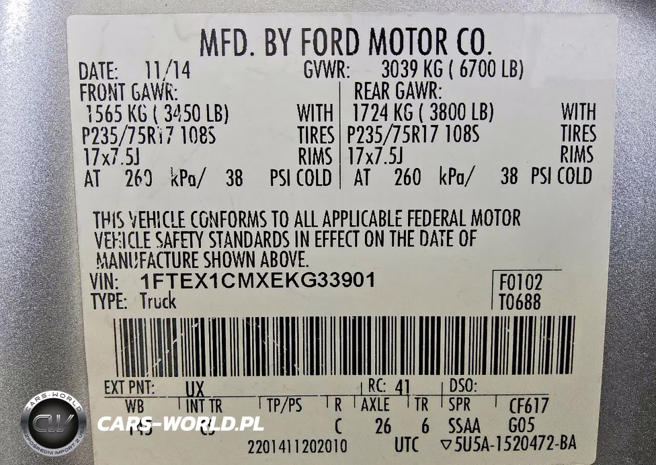 2014 Ford F150 Super Cab VIN:1FTEX1CMXEKG33901 - 12