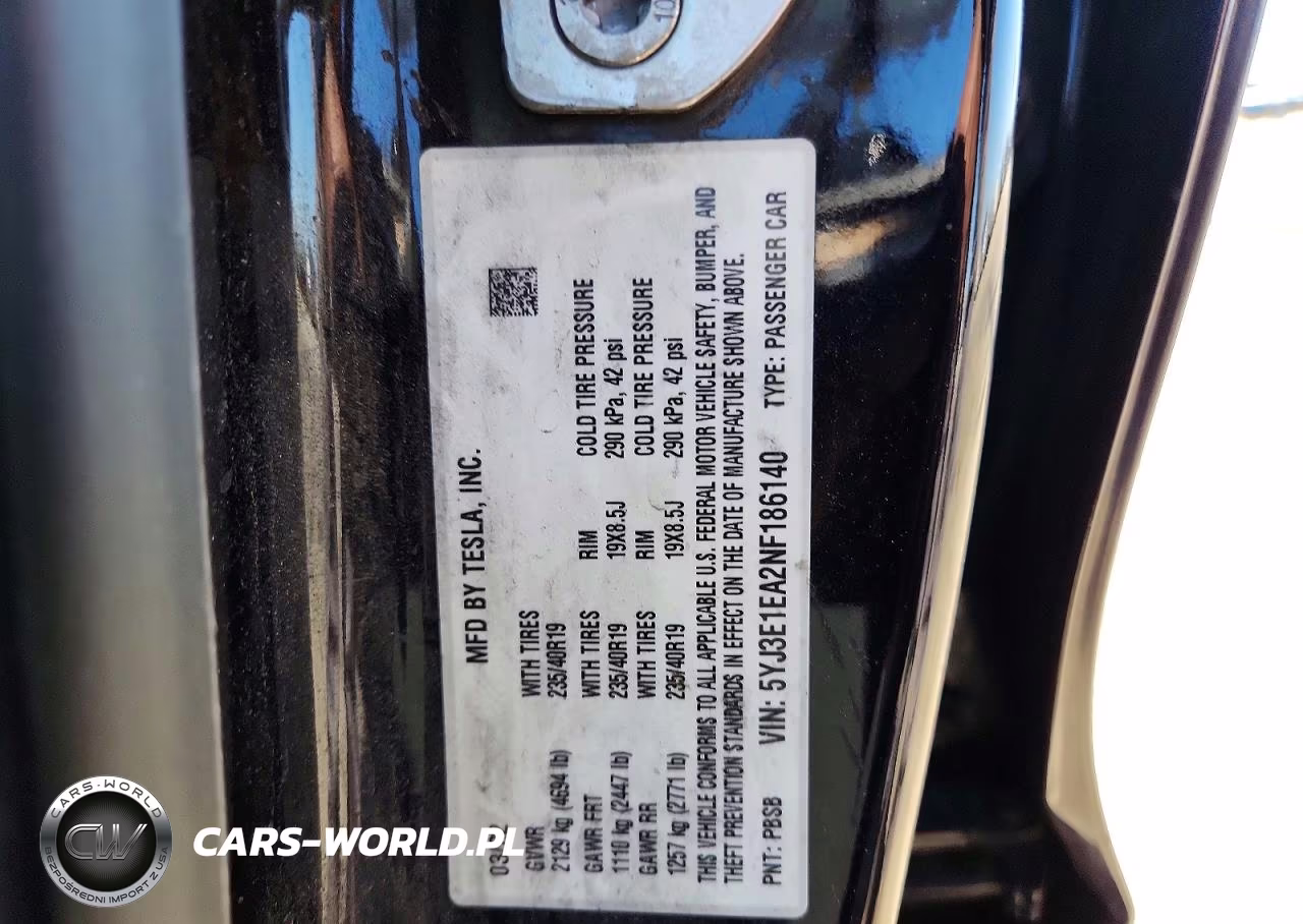 2022 Tesla Model 3 VIN:5YJ3E1EA2NF186140 - 12