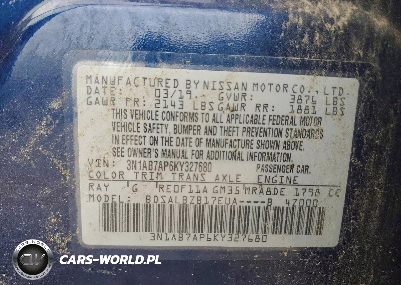 2019 Nissan Sentra S VIN:3N1AB7AP6KY327680 - 12
