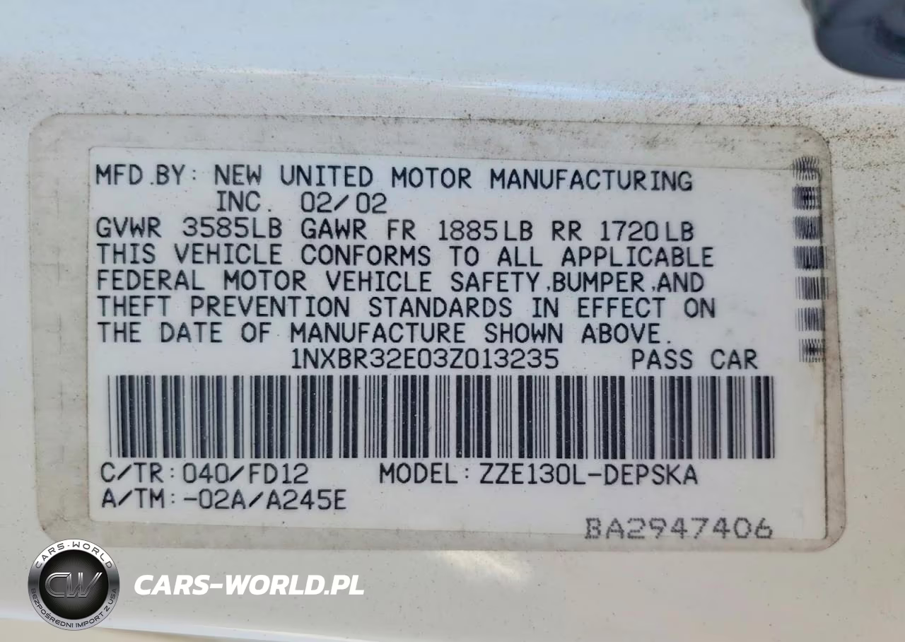 2003 Toyota Corolla S VIN:1NXBR32E03Z013235 - 12