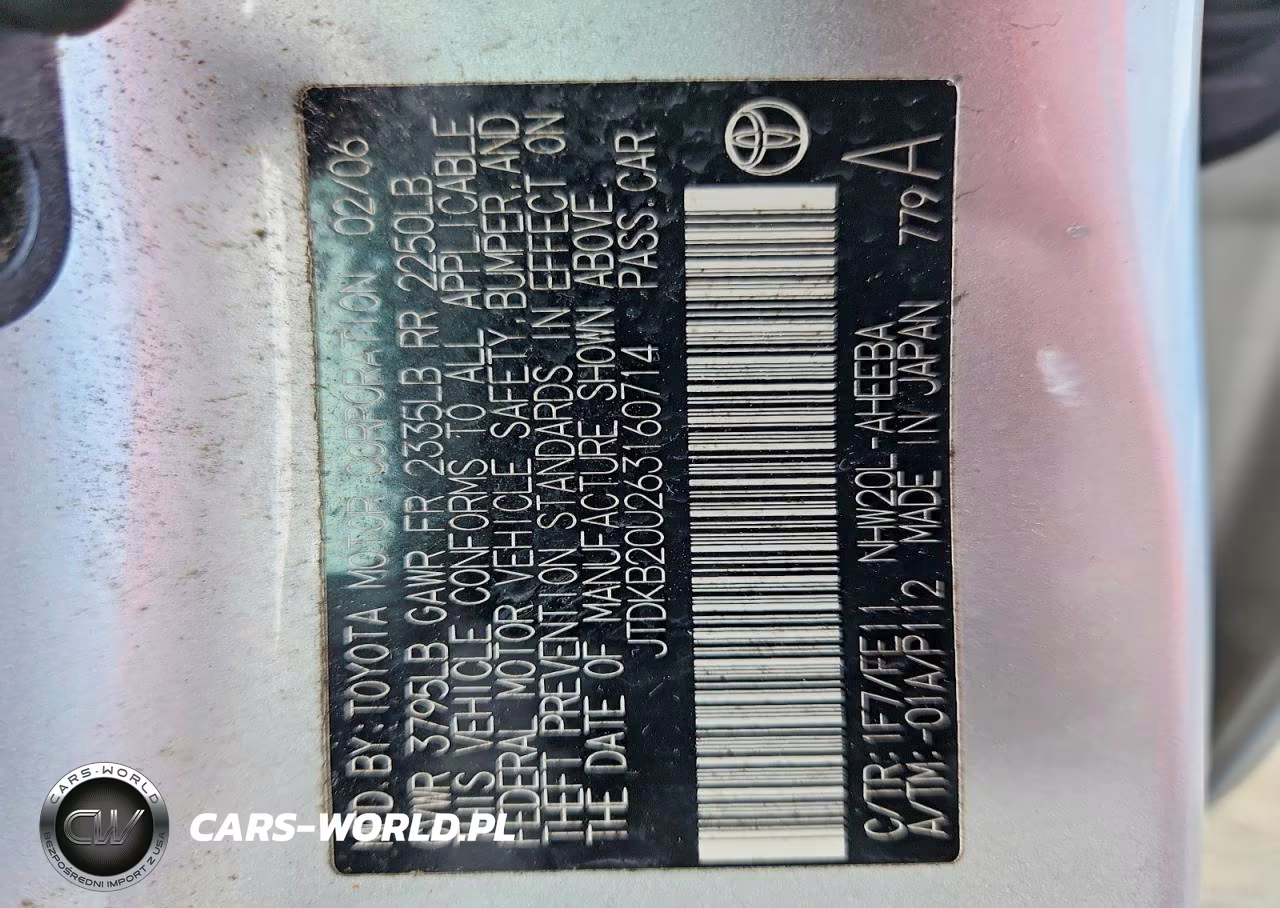 2006 Toyota Prius Base VIN:JTDKB20U263160714 - 12