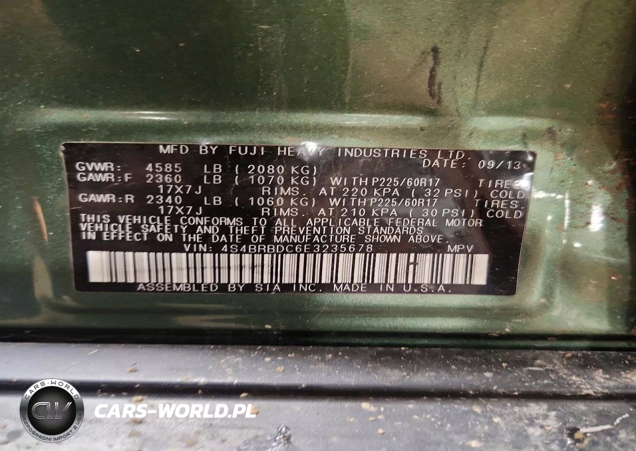 2014 Subaru Outback 2.5I Premium VIN:4S4BRBDC6E3235678 - 13