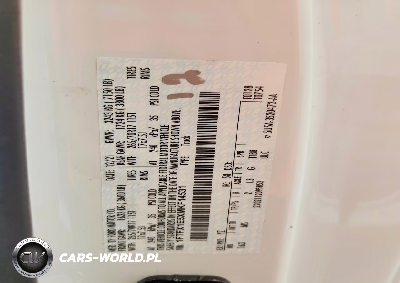 2021 Ford F150 Super Cab VIN:1FTFX1E5XMKF14531 - 12