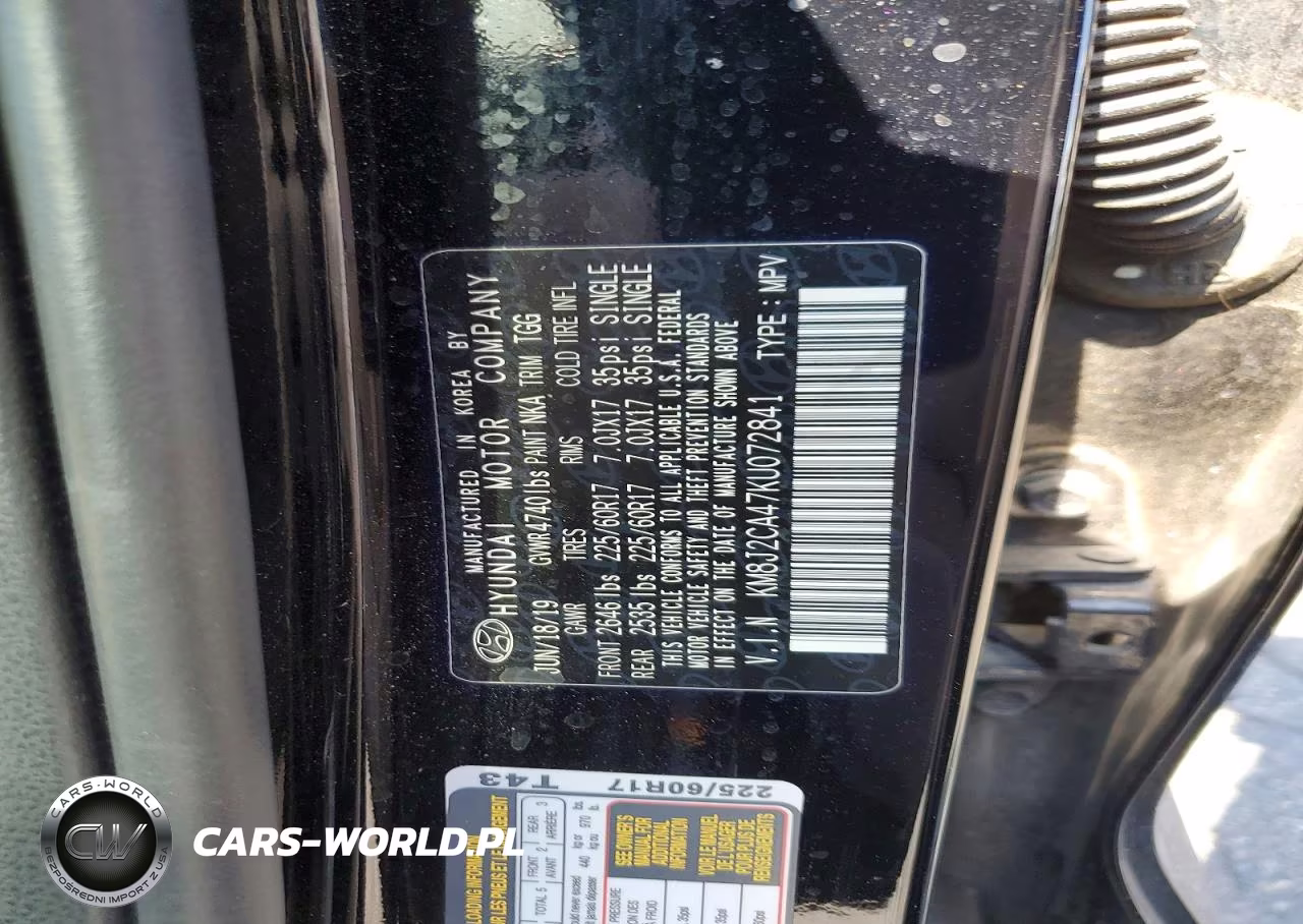 2019 Hyundai Tucson Se VIN:KM8J2CA47KU072841 - 12