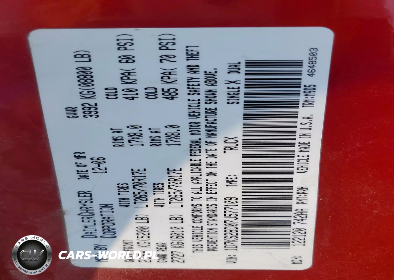 2007 Dodge Ram 2500 St VIN:1D7KS28D07J577109 - 12