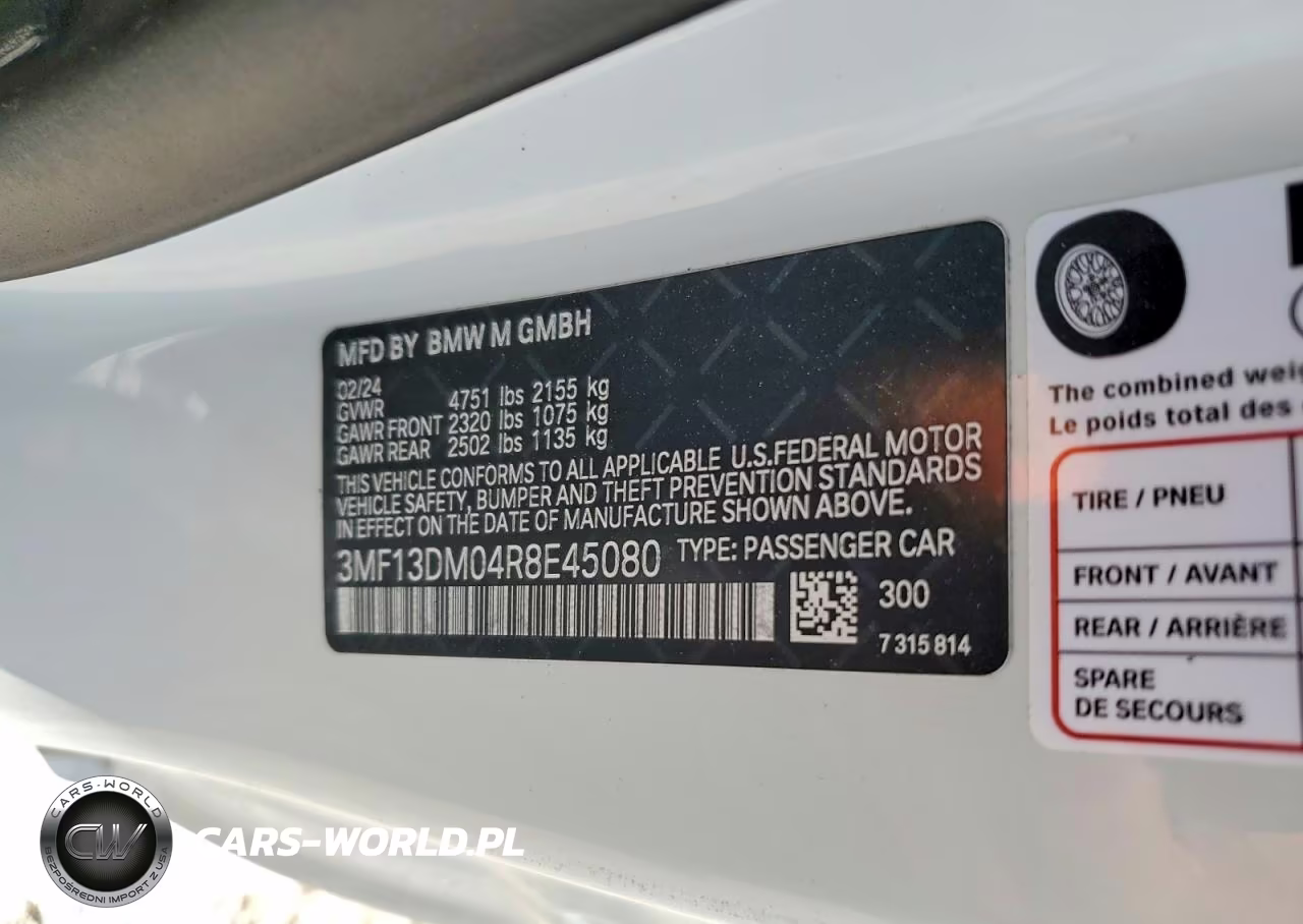 2024 BMW M2 VIN:3MF13DM04R8E45080 - 12