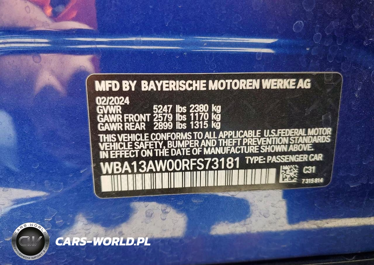 2024 BMW M440Xi Gran Coupe VIN:WBA13AW00RFS73181 - 12