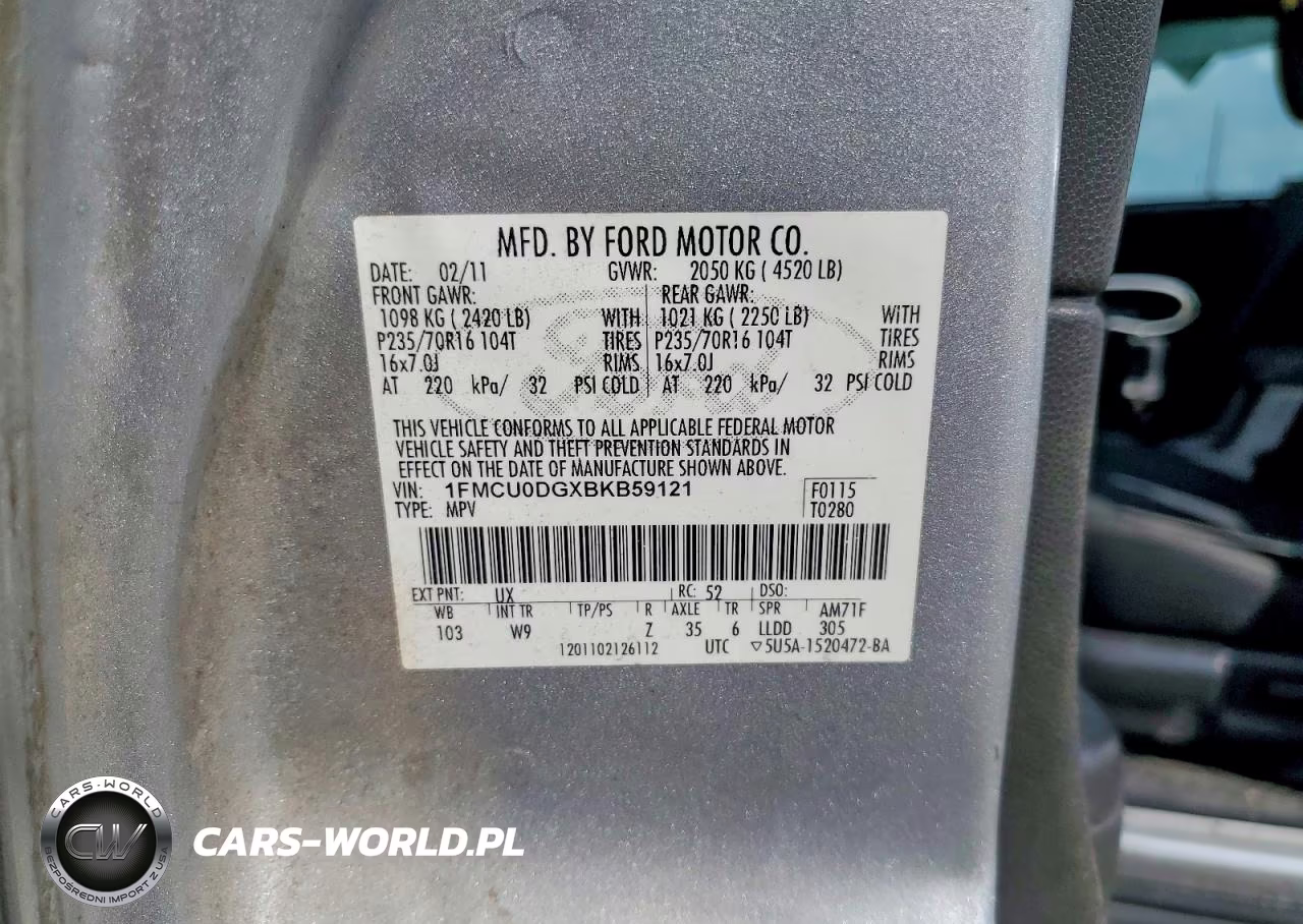 2011 Ford Escape Xlt VIN:1FMCU0DGXBKB59121 - 12