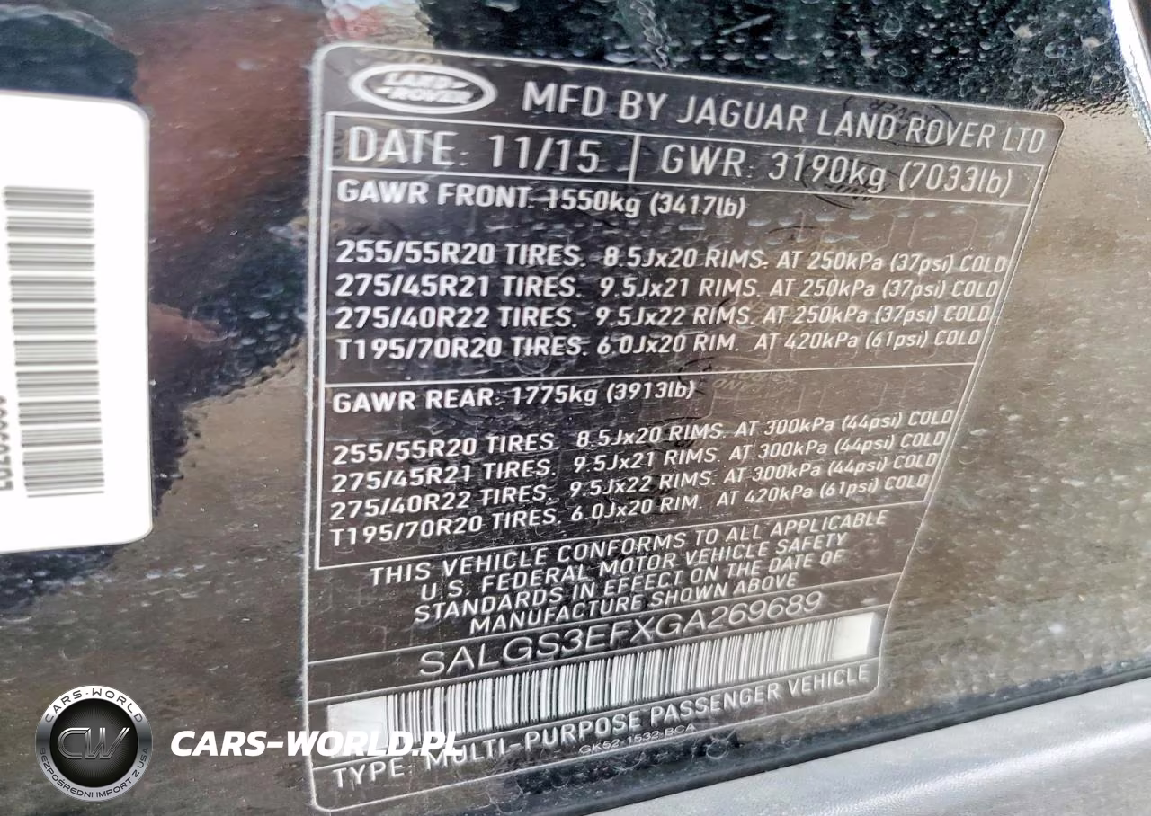 2016 Land Rover Range Rover Supercharged VIN:SALGS3EFXGA269689 - 12