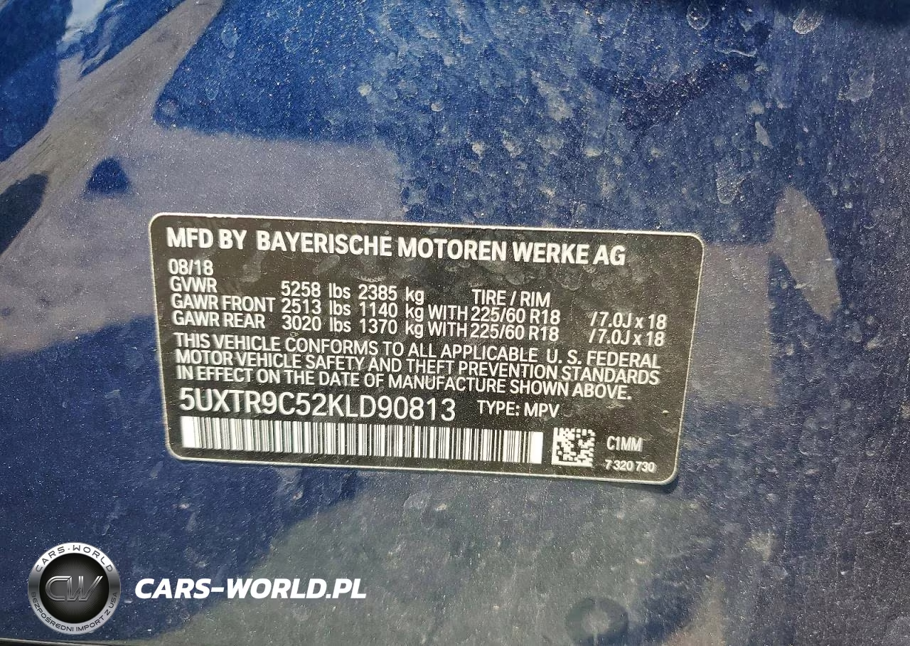 2019 BMW X3 xDrive30I VIN:5UXTR9C52KLD90813 - 13