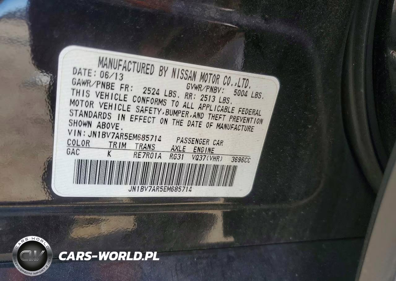 2014 Infiniti Q50 Base VIN:JN1BV7AR5EM685714 - 12