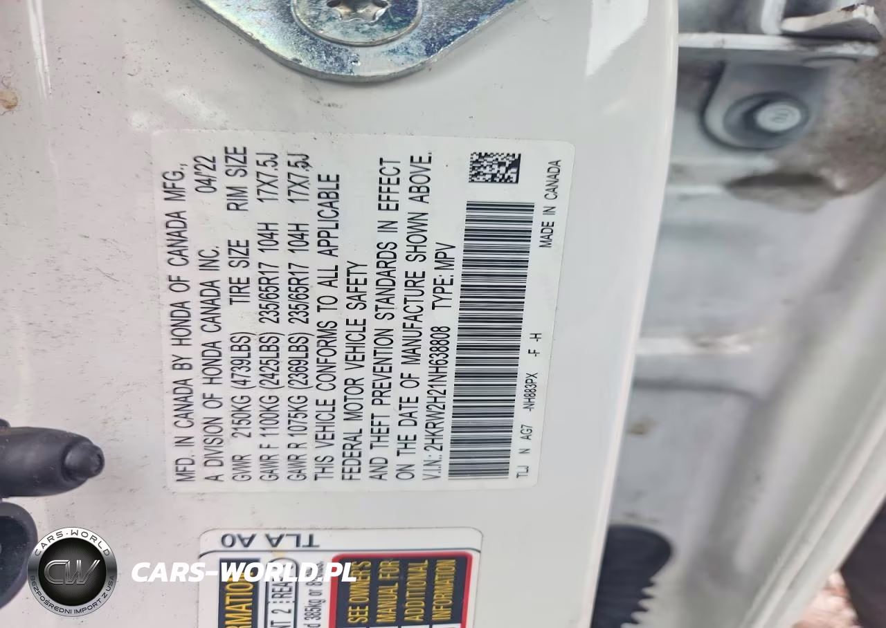 2022 Honda Cr-V Lx VIN:2HKRW2H21NH638808 - 12