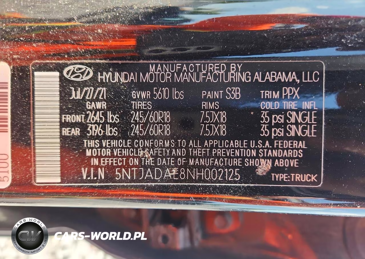 2022 Hyundai Santa Cruz Se VIN:5NTJADAE8NH002125 - 12