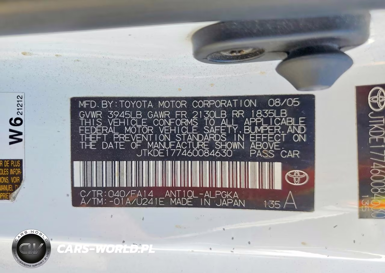 2006 Scion Tc Base VIN:JTKDE177460084630 - 12