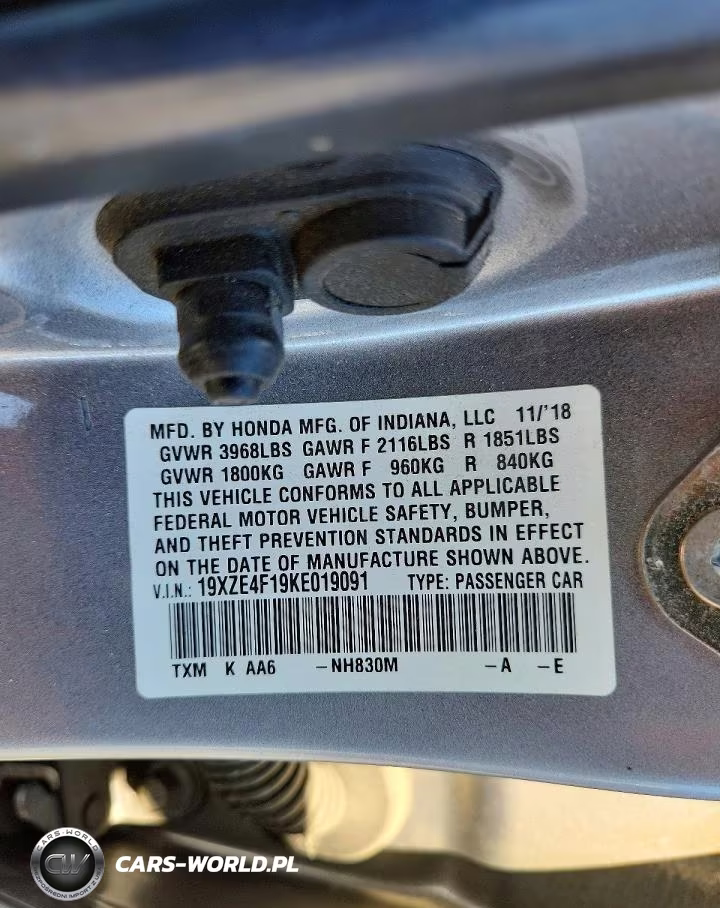 2019 Honda Insight Lx VIN:19XZE4F19KE019091 - 13