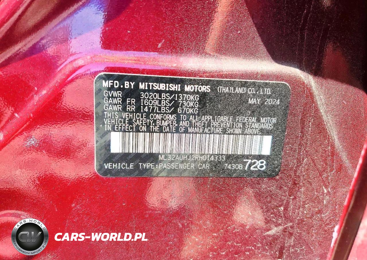 2024 Mitsubishi Mirage Es VIN:ML32AUHJ2RH014333 - 12