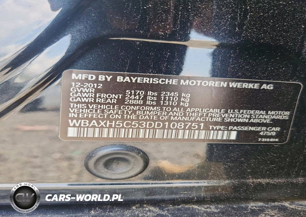 2013 BMW 528 Xi VIN:WBAXH5C53DD108751 - 12