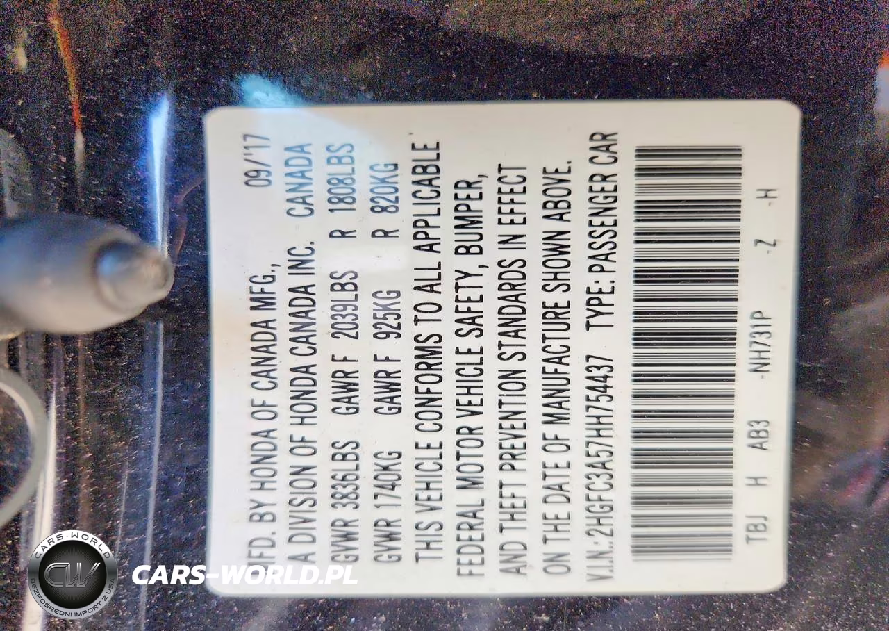 2017 Honda Civic Si VIN:2HGFC3A57HH754437 - 13