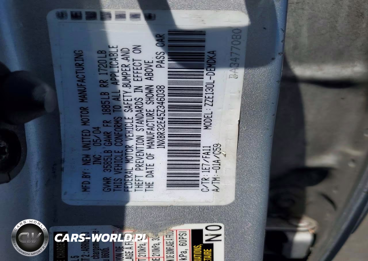 2005 Toyota Corolla Ce VIN:1NXBR32E45Z346038 - 12