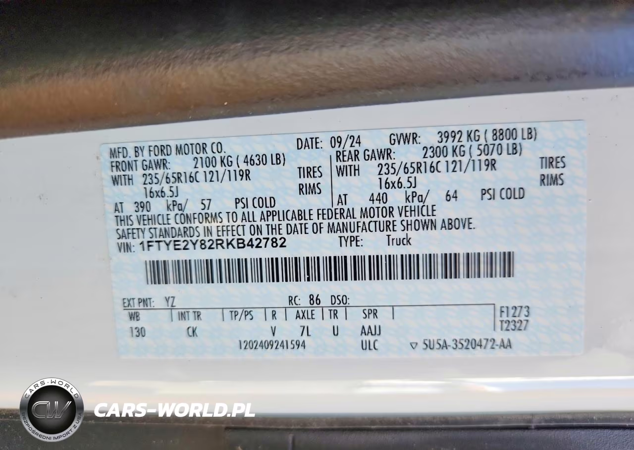2024 Ford Transit T-150 VIN:1FTYE2Y82RKB42782 - 13