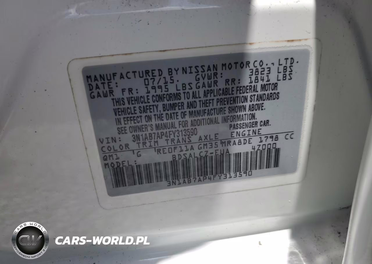 2015 Nissan Sentra S VIN:3N1AB7AP4FY313590 - 12