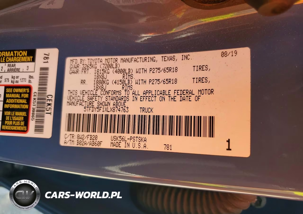 2020 Toyota Tundra Sr5 VIN:5TFDY5F1XLX874763 - 12