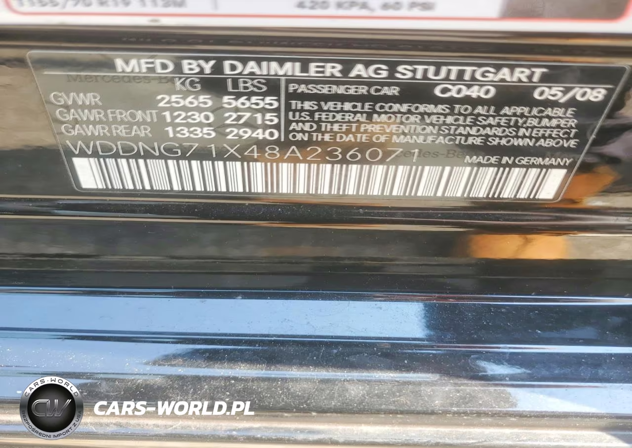 2008 Mercedes-Benz S 550 VIN:WDDNG71X48A236071 - 12