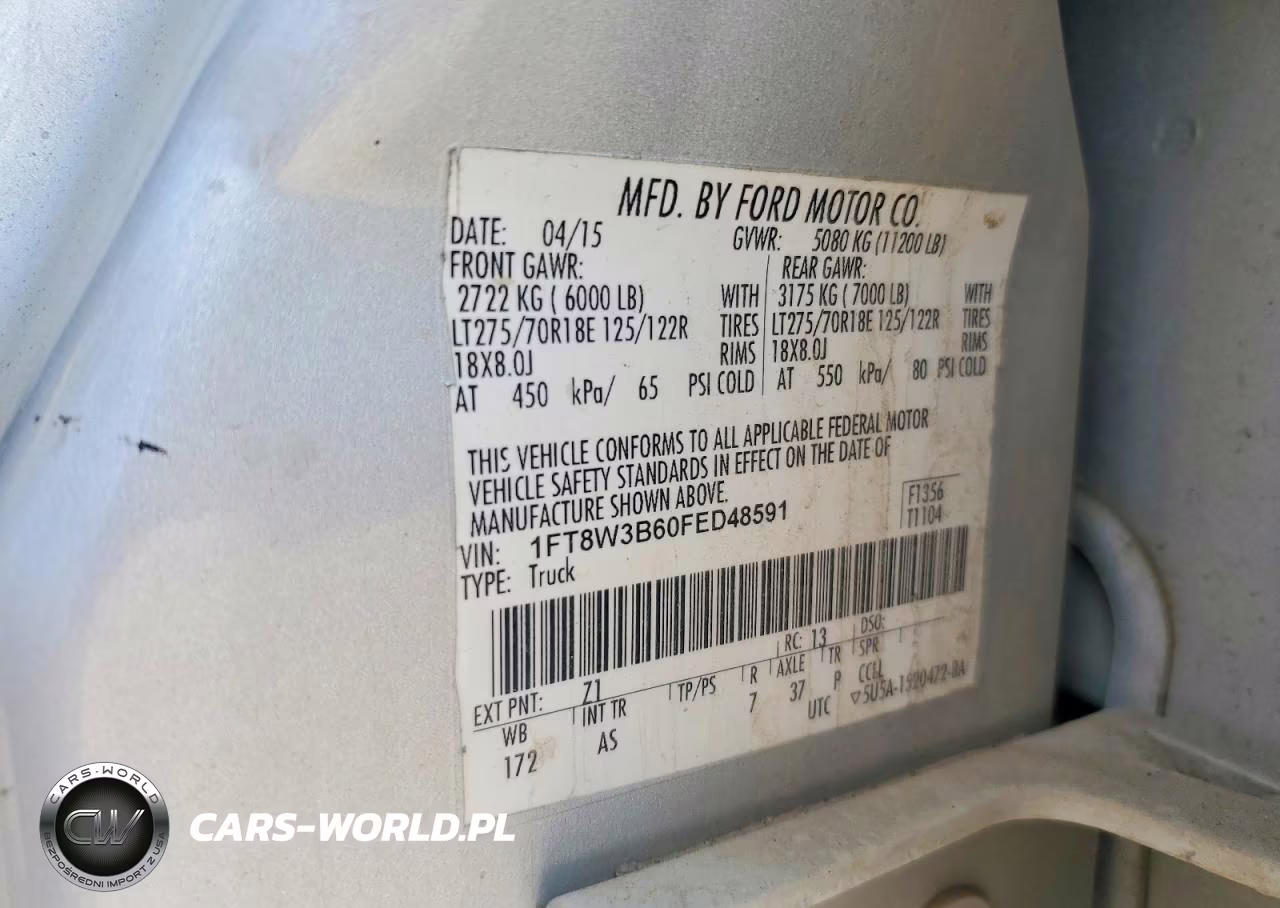 2015 Ford F350 Super Duty VIN:1FT8W3B60FED48591 - 13