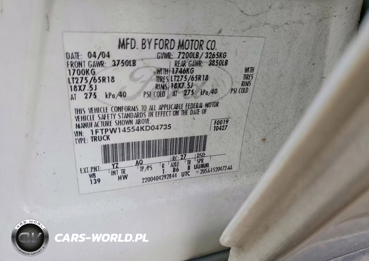 2004 Ford F150 Supercrew VIN:1FTPW14554KD04735 - 12