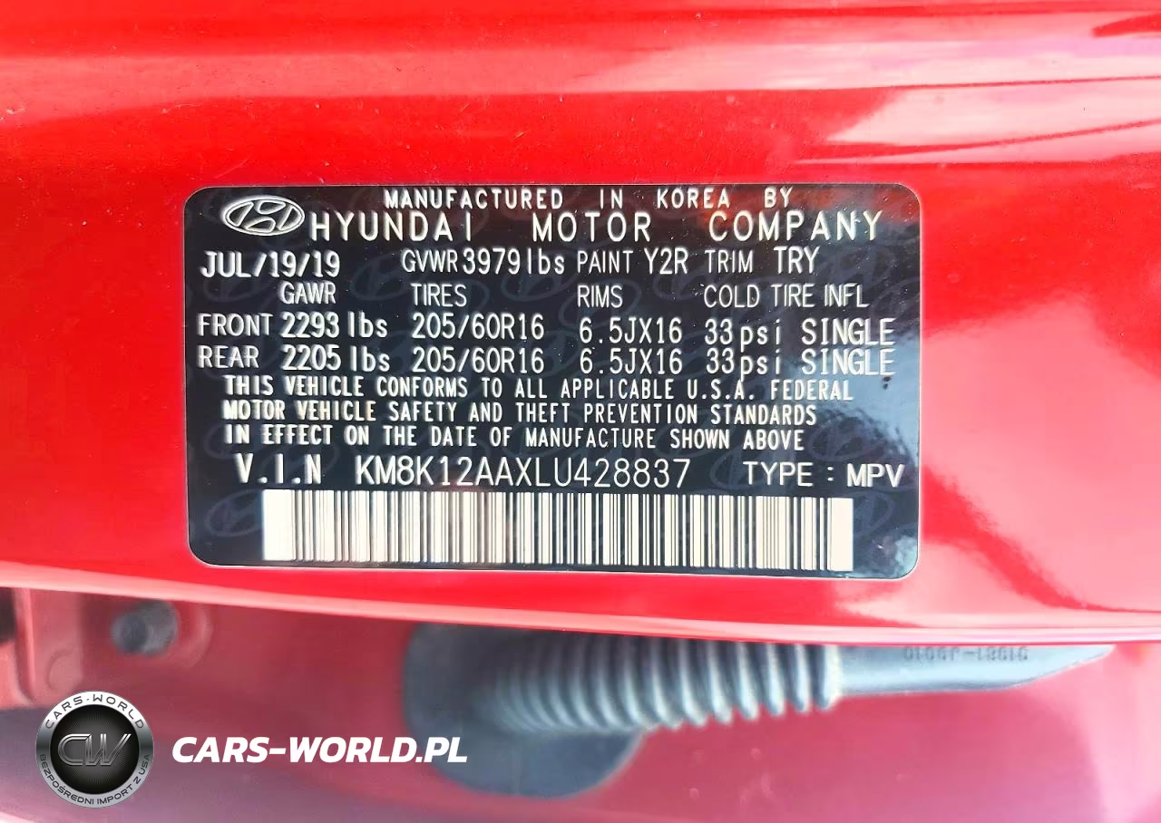 2020 Hyundai Kona Se VIN:KM8K12AAXLU428837 - 13