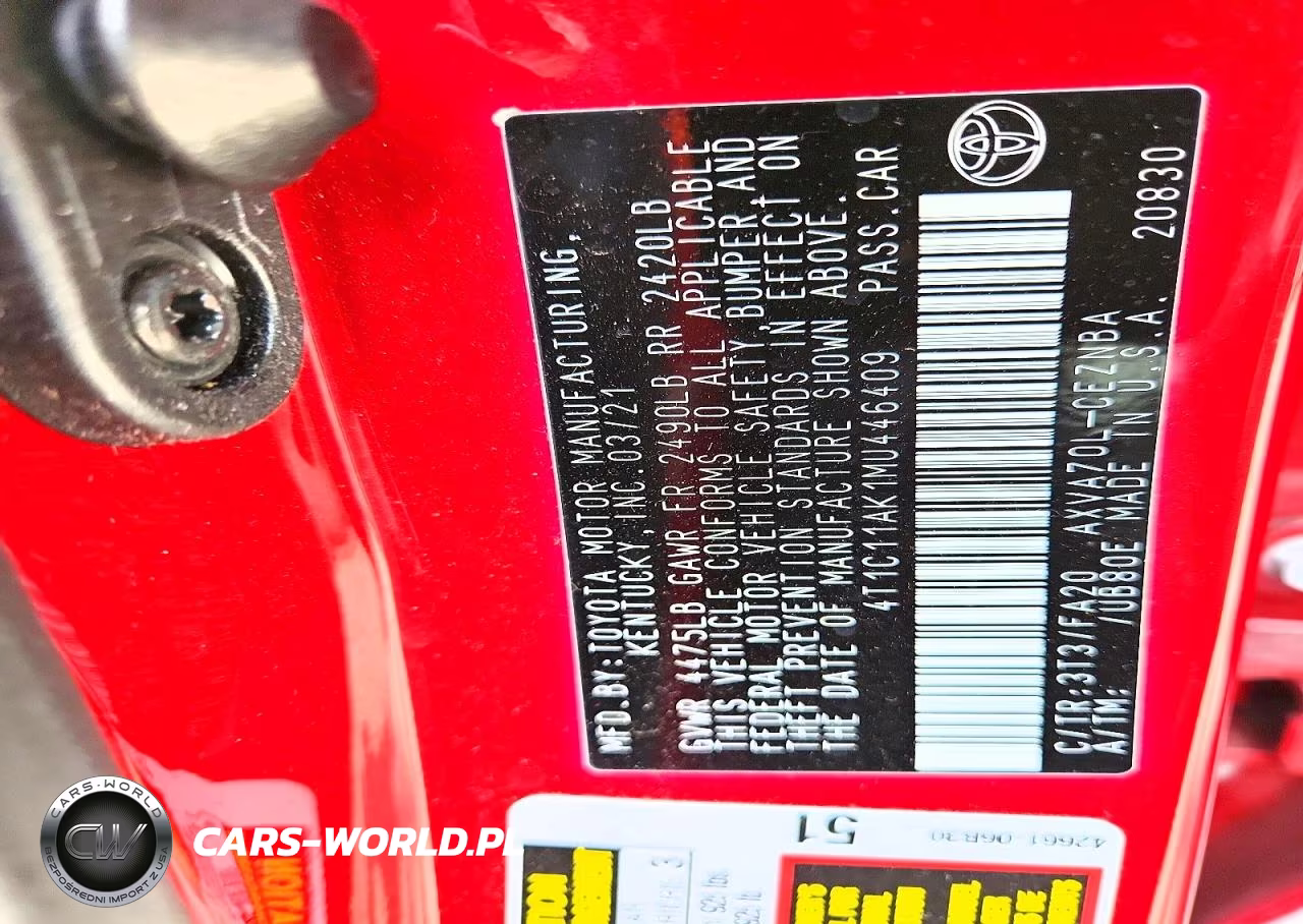 2021 Toyota Camry Le VIN:4T1C11AK1MU446409 - 12