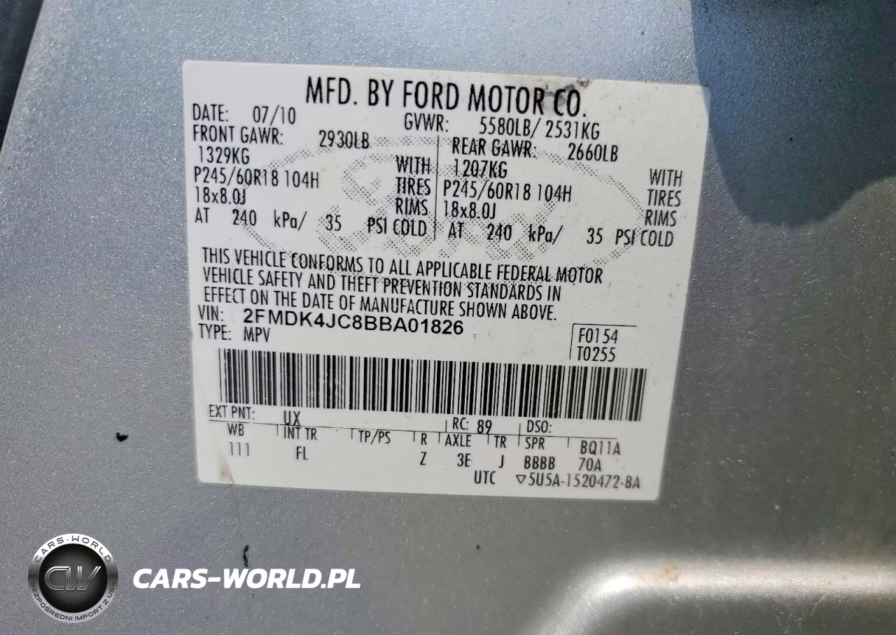 2011 Ford Edge Sel VIN:2FMDK4JC8BBA01826 - 13