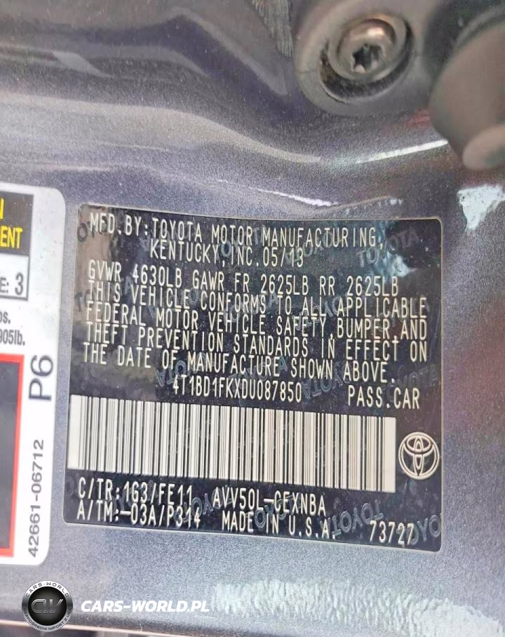 2013 Toyota Camry Hybrid Le VIN:4T1BD1FKXDU087850 - 12
