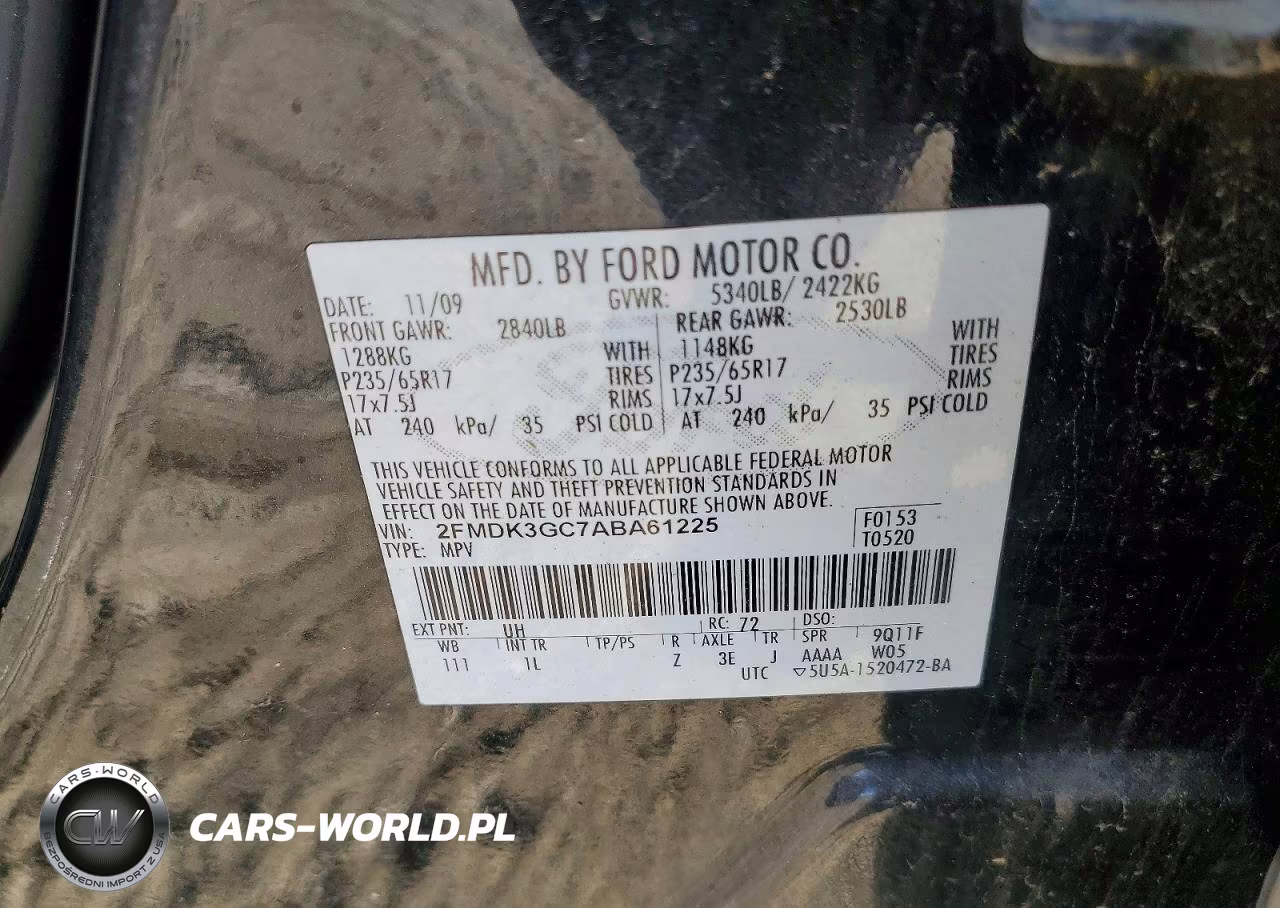 2010 Ford Edge Se VIN:2FMDK3GC7ABA61225 - 12