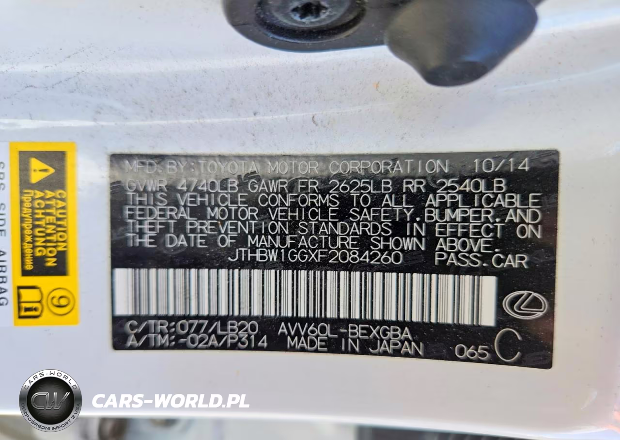 2015 Lexus Es 300H VIN:JTHBW1GGXF2084260 - 12