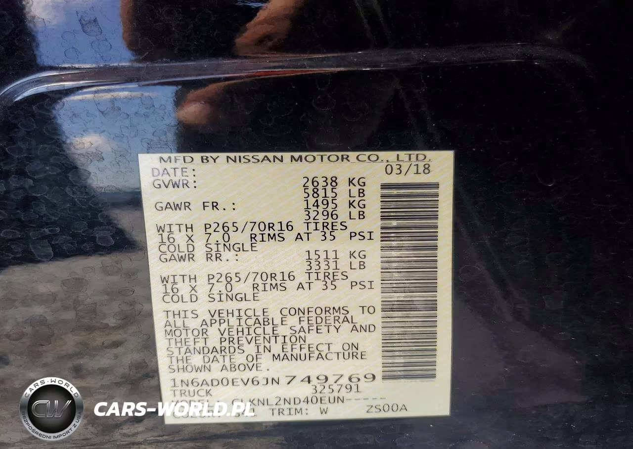 2018 Nissan Frontier Sv VIN:1N6AD0EV6JN749769 - 12