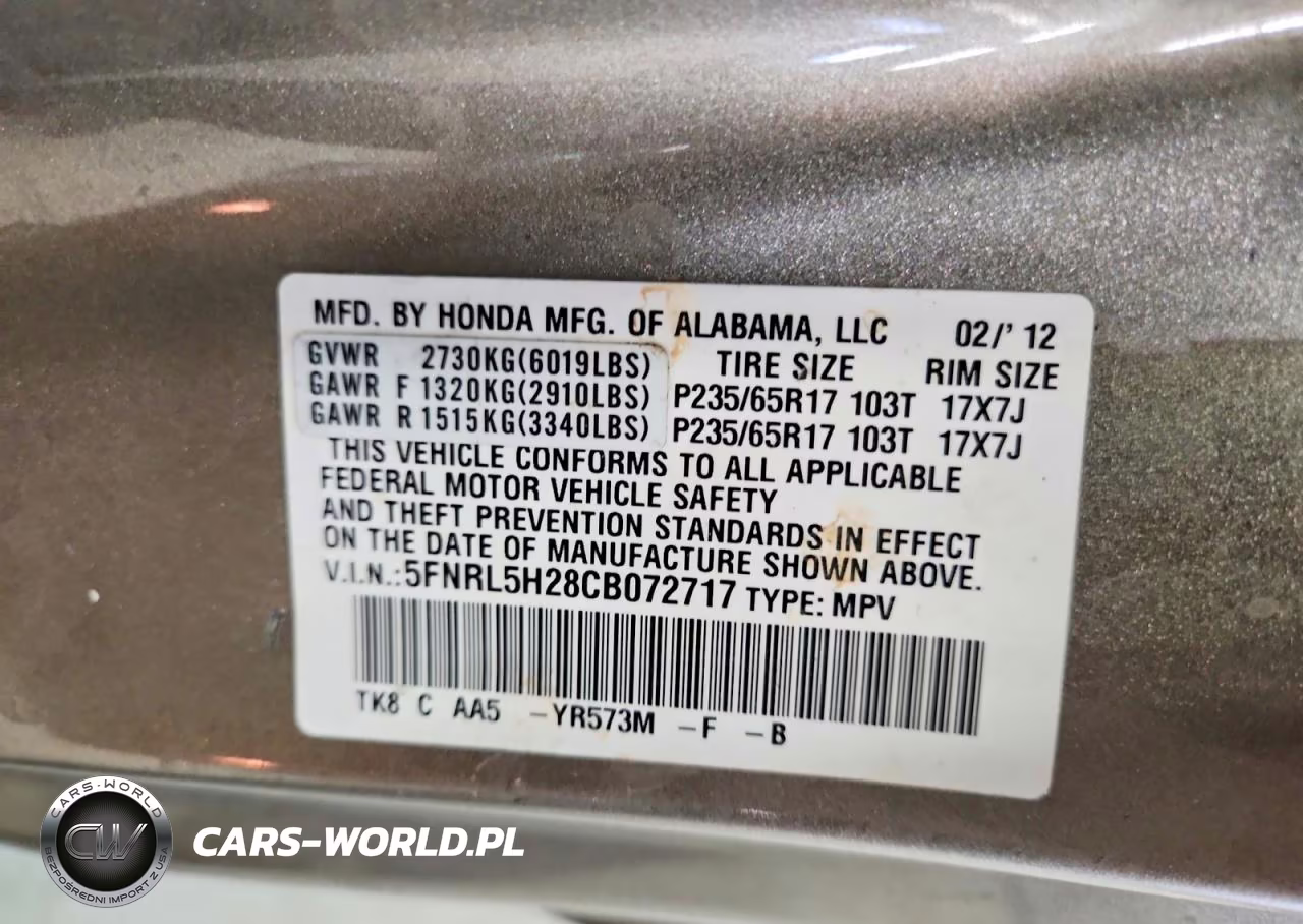 2012 Honda Odyssey Lx VIN:5FNRL5H28CB072717 - 13
