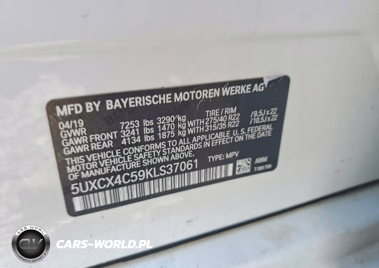 2019 BMW X7 xDrive50I VIN:5UXCX4C59KLS37061 - 13