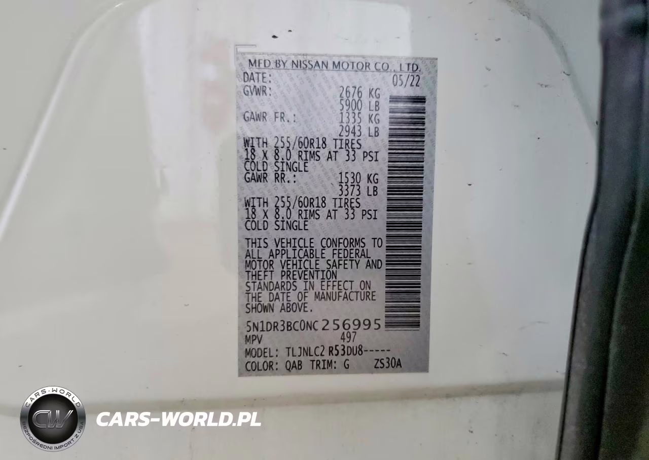 2022 Nissan Pathfinder Sv VIN:5N1DR3BC0NC256995 - 14