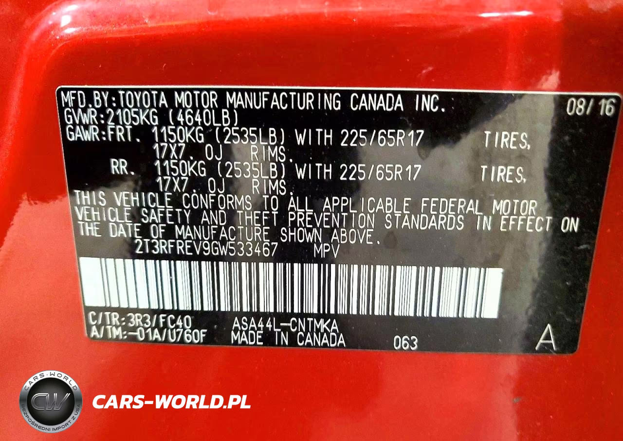 2016 Toyota Rav4 Xle VIN:2T3RFREV9GW533467 - 14