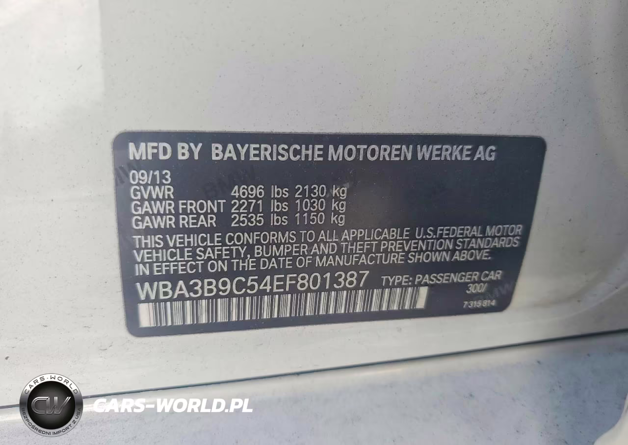 2014 BMW 335 Xi VIN:WBA3B9C54EF801387 - 12