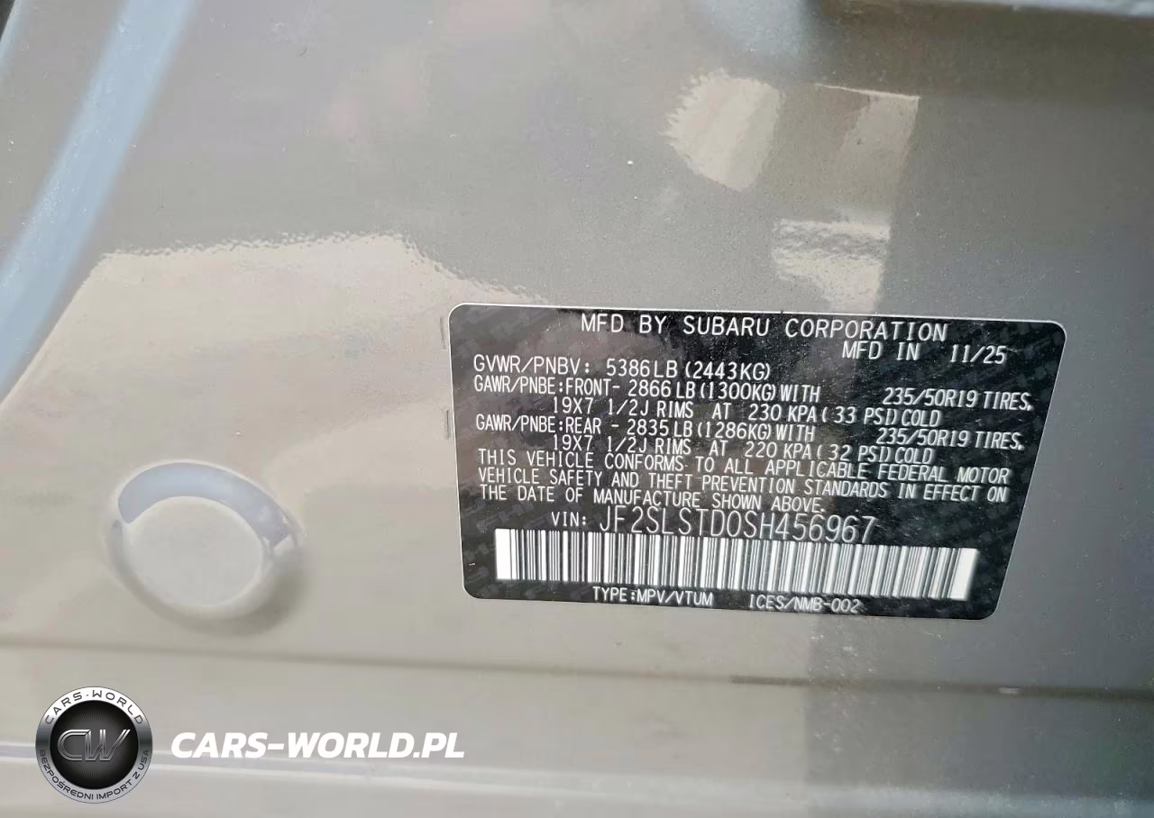 2025 Subaru Forester Touring VIN:JF2SLSTD0SH456967 - 13