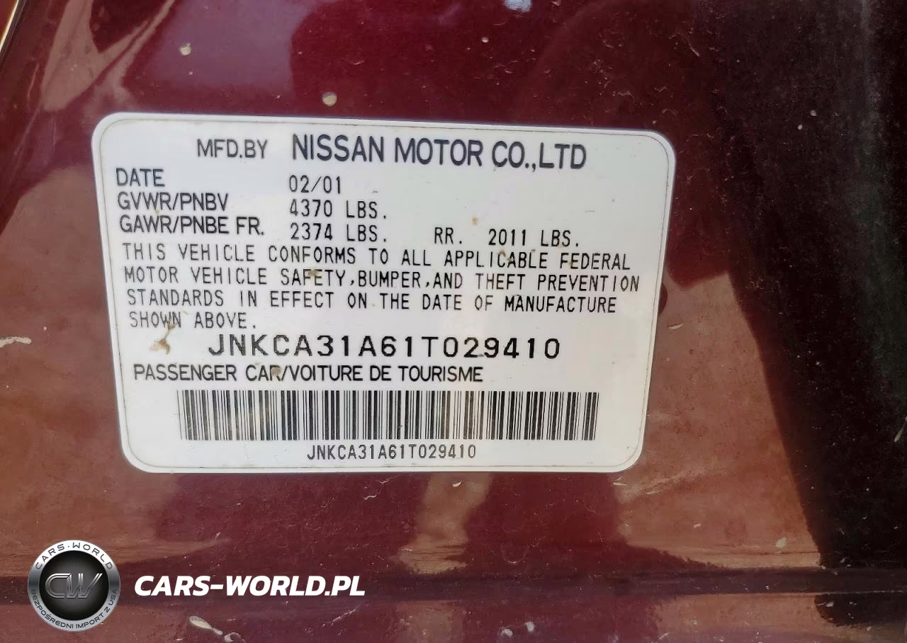 2001 Infiniti I30 VIN:JNKCA31A61T029410 - 12