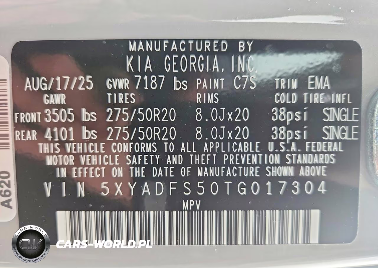 2026 Kia Ev9 Land VIN:5XYADFS50TG017304 - 14