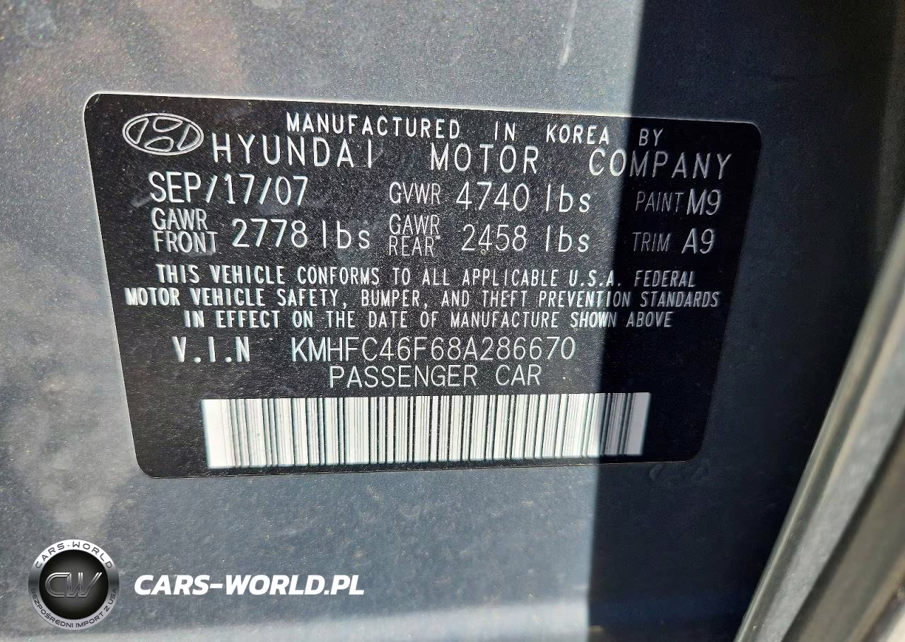 2008 Hyundai Azera Limited VIN:KMHFC46F68A286670 - 13