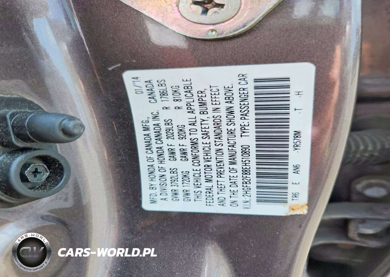 2014 Honda Civic Ex VIN:2HGFB2F88EH510890 - 12