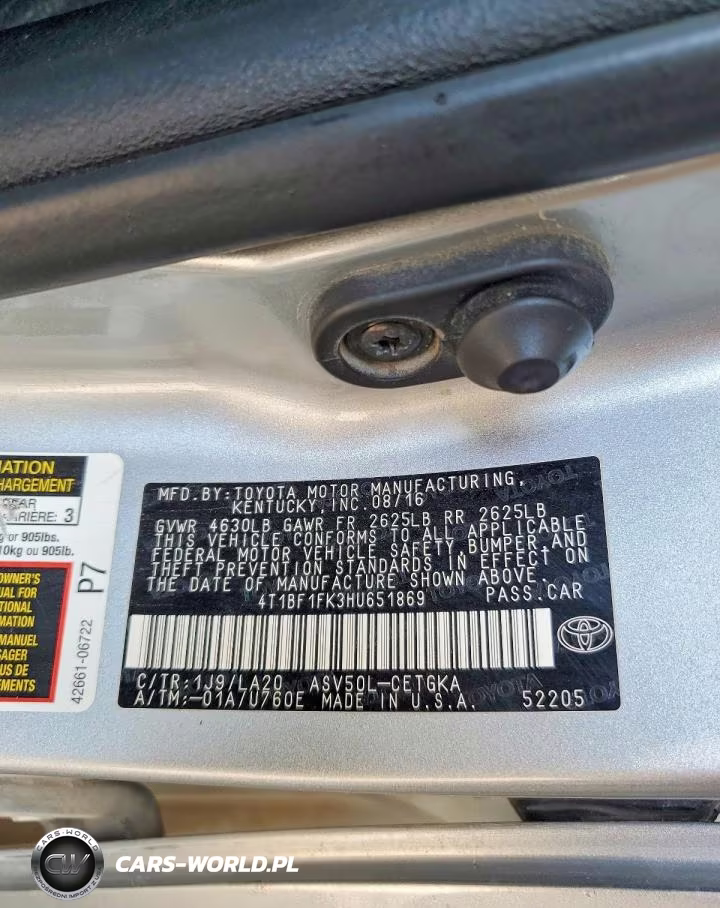 2017 Toyota Camry Xle VIN:4T1BF1FK3HU651869 - 12